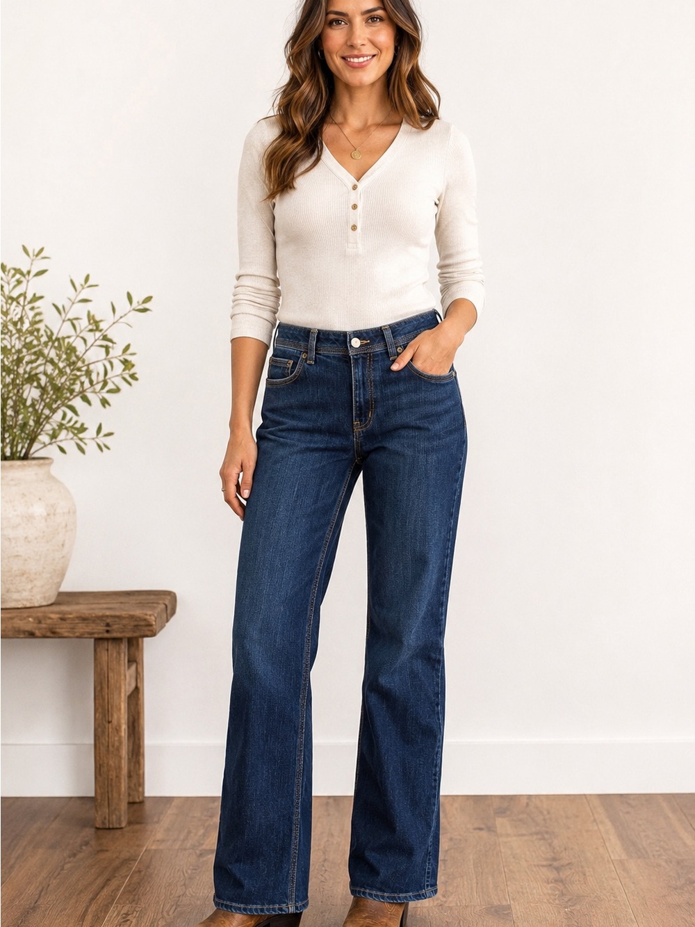 Carhartt Relaxed Fit Bootcut Jeans‎ Dark Wash Denim Womens 14 Classic Casual